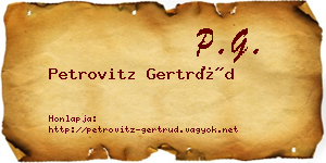 Petrovitz Gertrúd névjegykártya